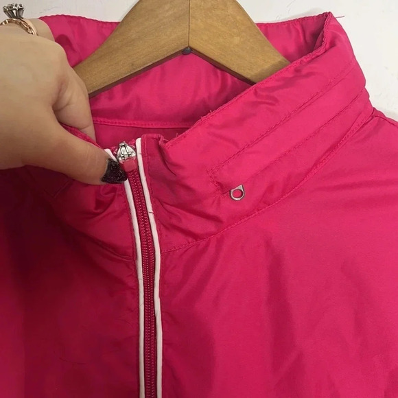 DANSKIN NOW Barbiecore Pink Windbreaker Zip Up Polyester Concealed Hood Jacket - Picture 4 of 8
